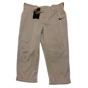 Nike Vapor Select‎ Girls 3/4 Length Softball Pants AV6833-052 Gray Medium